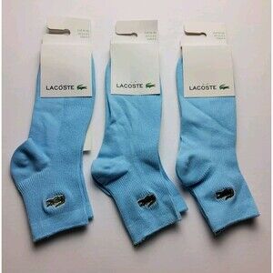 Lacoste Ribbed Lightweight Quarter Socks Lot Of 3 Pairs Size 6-9, EU 36-40